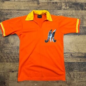 vintage 70s baseball shirt "Wagon Wheel Produce" Short Sleeve Polo‎ Shirt  L